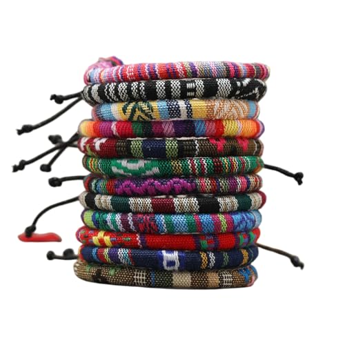 DEJIN 12-teiliges böhmisches Surfer-Armband-Set für Damen und Herren, geflochtene Boho-Sommer-Armbänder, handgefertigt, Festival-Zubehör, Stein von DEJIN