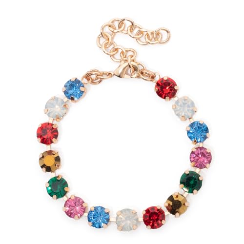 DEJIN 8 mm Halskette und Armbänder Sets für Frauen, Kristall-Choker, Krallenfassung, Zirkon, Accessoire für Frauen, Geschenk, Stein von DEJIN