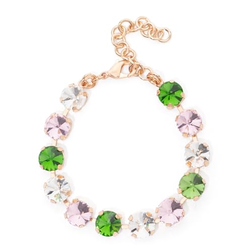 DEJIN 8 mm Halskette und Armbänder Sets für Frauen, Kristall-Choker, Krallenfassung, Zirkon, Accessoire für Frauen, Geschenk, Stein von DEJIN