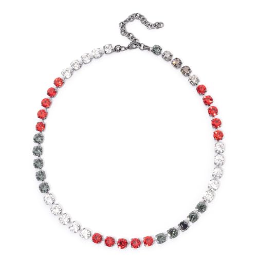 DEJIN 8 mm Halskette und Armbänder Sets für Frauen, Kristall-Choker, Krallenfassung, Zirkon, Accessoire für Frauen, Geschenk, Stein von DEJIN