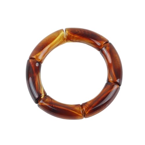 DEJIN Böhmische transparente Acrylfolie Bambus Armbänder für Frauen elastische Perlen Gliederkette Manschette Armbänder & Armreifen, Stein von DEJIN