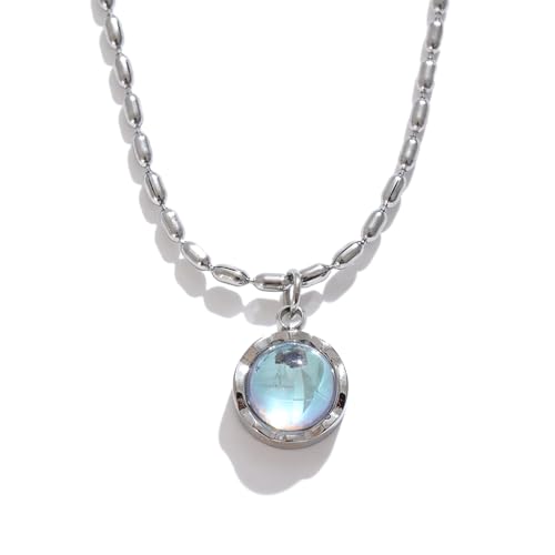 DEJIN Exquisite Halskette aus Edelstahl, Mondschein-Stein-Tropfen-Halskette für Damen, schickes Geschenk, Stein von DEJIN