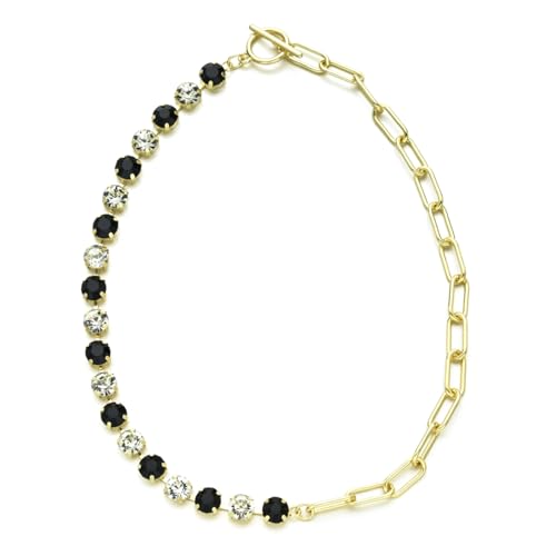 DEJIN Halskette mit grünem Kristallanhänger für Damen, schlichtes Strass-Halsband, Brautschmuck, Hochzeit, Stein von DEJIN