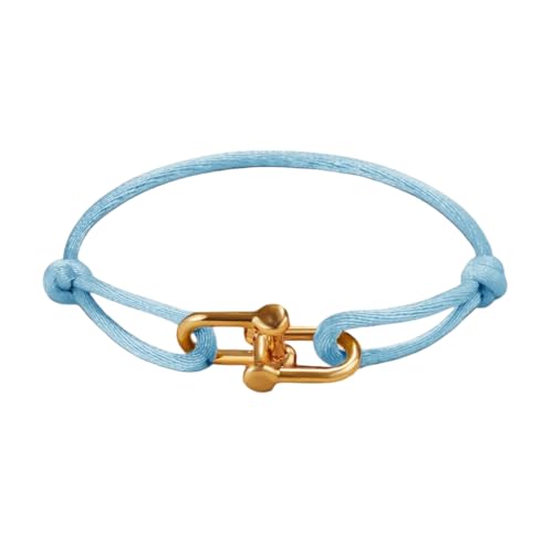 DEJIN Klassische, verstellbare U-förmige Armbänder für Frauen, Seidenseil-Armband, weibliche Geschenke, Stein von DEJIN