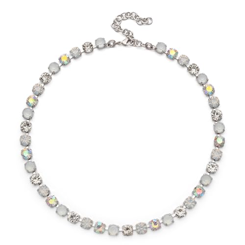 DEJIN Zirkon-Halskette für Damen, bunte Perlen und Kristalle, Kropfband, Krappenfassung, Strass, Geschenk, Stein von DEJIN