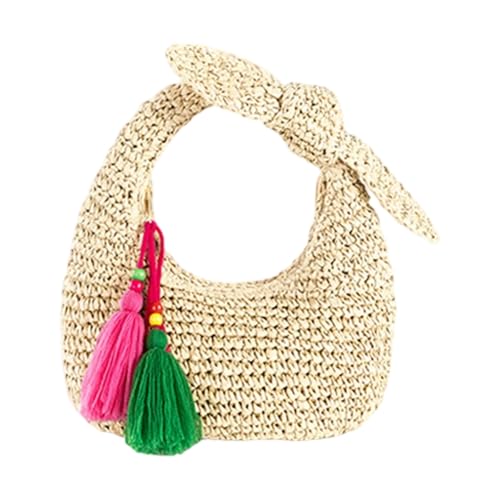Bögen Dekorierte Strohhandtasche Leichtes Design Top Geldbörse Für Reiseabendveranstaltung Und Einkaufssommer Strandtasche Mit Schleifen Design Geeignet von DEKKRYNFV