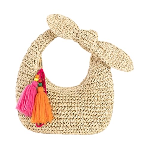 Bögen Dekorierte Strohhandtasche Leichtes Design Top Geldbörse Für Reiseabendveranstaltung Und Einkaufssommer Strandtasche Mit Schleifen Design Geeignet von DEKKRYNFV
