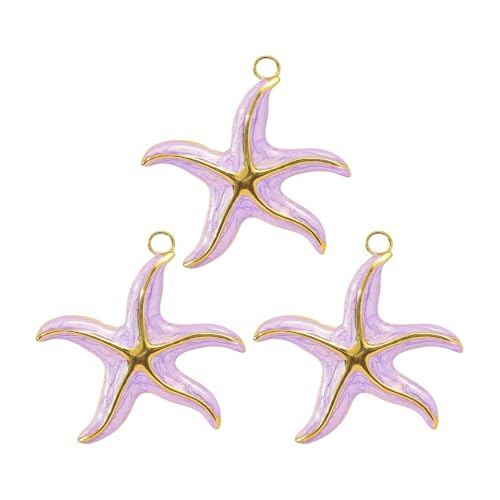 DEKKRYNFV 3 Stücke Robuster Edelstahl Sonnenblumen Sternenfische Anhänger Set Crefting Supplies Frauen Mode Schmuck Geschenk Kreativer Sonnenblumen Anhänger Zauber von DEKKRYNFV