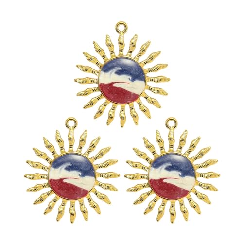 DEKKRYNFV 3 Stücke Robuster Edelstahl Sonnenblumen Sternenfische Anhänger Set Crefting Supplies Frauen Mode Schmuck Geschenk Kreativer Sonnenblumen Anhänger Zauber von DEKKRYNFV