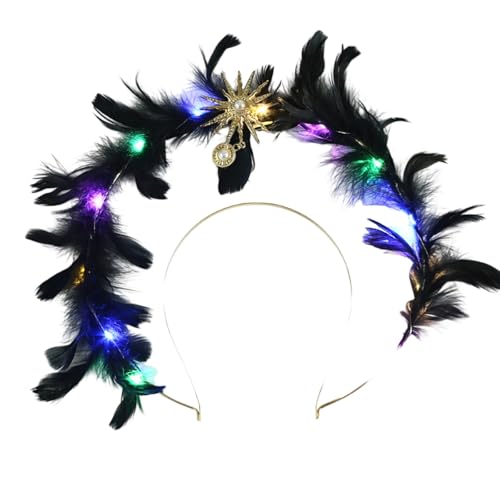 DEKKRYNFV Bezaubernde Elegante Inspirierte Gefiederte Kronen Für Kostümveranstaltungen Cosplay Feierlichkeiten SND Besonderes Anlass Outfits Haarzubehör von DEKKRYNFV