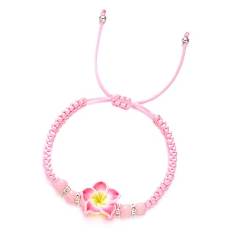DEKKRYNFV Bunte Blumencharmalme Armband Handgefertigtes Schmuck Verstellbarer Gewebter Kabel Handchain Bunt Geflochten von DEKKRYNFV