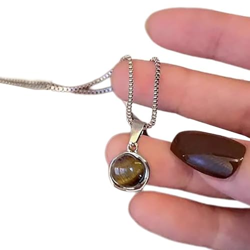 DEKKRYNFV Elegante Koreanische Mode Runde Anhänger Halskette Einstellbare Länge Neckketten Trends Accessoires Für Tägliche Tragen Süße Mädchen Halskette von DEKKRYNFV