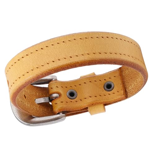 DEKKRYNFV Handgefertigtes Perlenarmband Lederarmband Mode Handgelenk Accessoire Stilvolle Tägliche Trageleder Textur Für Mann Weicher Handschmuck von DEKKRYNFV