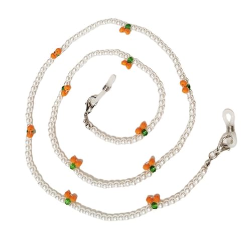 DEKKRYNFV Retro Kirschen Brillenkette Anspruchsvolle Sonnenbrille Lanyard Accessoire Mit Perlen Und Kirschen Verzierungen Kristall Brillengurt von DEKKRYNFV