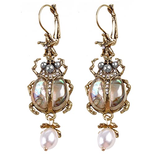DEKKRYNFV Schöner Strand Dangle Ohrringe Natürliche Abalone Für Muschel Anhänger Ohrringe Süßwasserperlen Tropfen Ohrring Schmuck Für W. Frauen Mode Schmuck von DEKKRYNFV