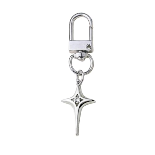 Star Charm Anhänger Keychain Metallschlüsselringe Für Frauen Männer Freundschaft Geschenk Handtasche Dekoration Handgefertigtes Schmuck Geschenk Star Keyring von DEKKRYNFV