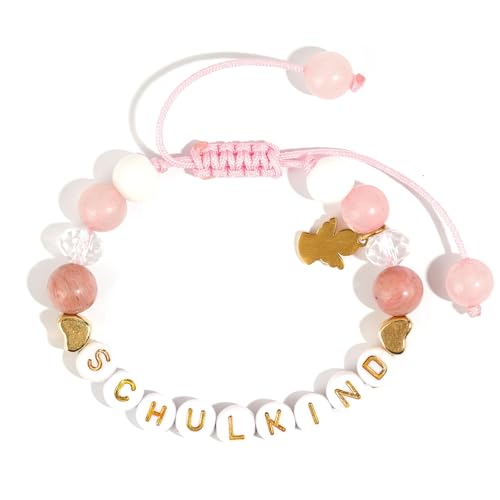 DEKKRYNFV Stylish Letter Wrist Armreif Perlenarmband Armband Armband Schmuck Schmuck Leichtes Acrylarmband Für Tägliche Wear Angel Horse Anhänger Handkette von DEKKRYNFV