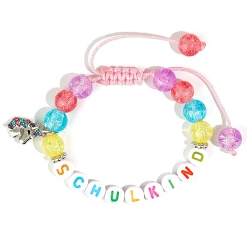 DEKKRYNFV Stylish Letter Wrist Armreif Perlenarmband Armband Armband Schmuck Schmuck Leichtes Acrylarmband Für Tägliche Wear Angel Horse Anhänger Handkette von DEKKRYNFV