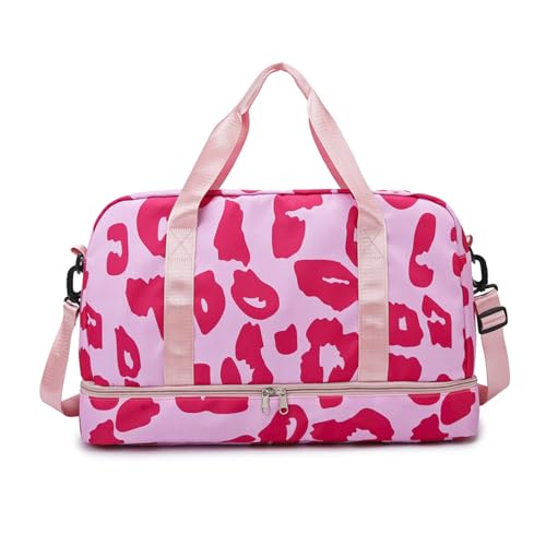 Kuhgedruckten Fitness Tasche Über Nacht Tasche Training Sport Großer Kapazität Travel Weekenders Fitness Für Frau Mann Sport Reisegepäck Mit Schuhfach von DEKKRYNFV