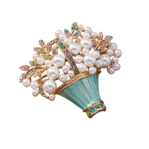 Tropföl Blumenkorb Brosche Elegant Blaues Design Leichtgewichtiger Legierungsschmuck Für Hochzeiten Und Formelle Veranstaltung Secure Clasp Benutzungsfreundliche Schmuck Brosche Für Hochzeiten von DEKKRYNFV
