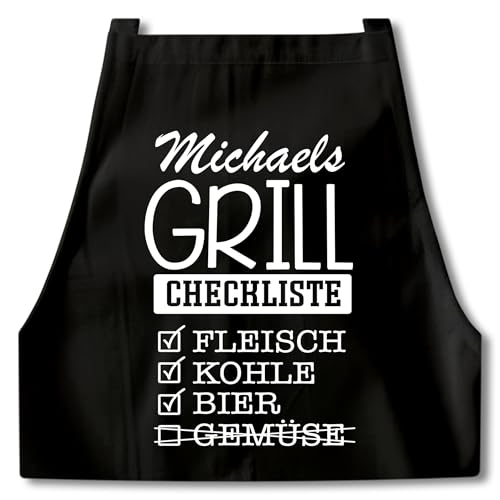DEL MÀ Unique & Personal Grillschürze für Männer personalisierte Kochschürze Herren lustiges Grillzubehör Geschenk Mann Grill Checkliste Schürze Schwarz DEL MÀ Unique & Personal Grillschürze für Männer personalisierte Kochschürze Herren lustiges Grillzubehör Geschenk Mann Grill Checkliste Schürze Schwarz von DEL MÀ Unique & Personal