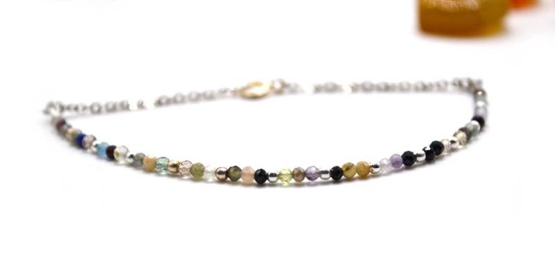 Halbedelarmband Multi Farbe, Silberarmband, Stapelbare Armband, Elegantes Freundschaftsarmband, Geschenk Für Sie Halbedelarmband Multi Farbe, Silberarmband, Stapelbare Armband, Elegantes Freundschaftsarmband, Geschenk Für Sie von DELAG