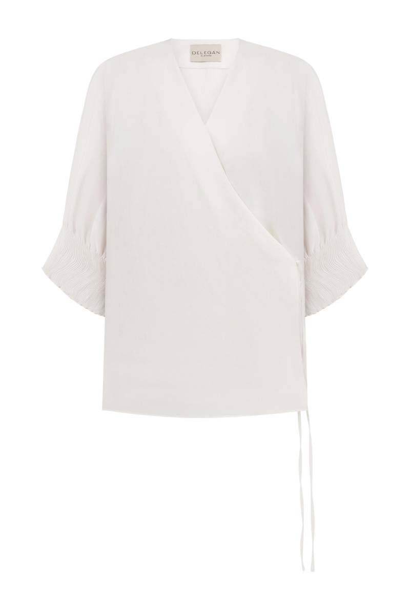 DELEGAN Clothes | BLOUSE WITH TIGHT SLEEVES | Women's Ghost White Blouses von DELEGAN Clothes