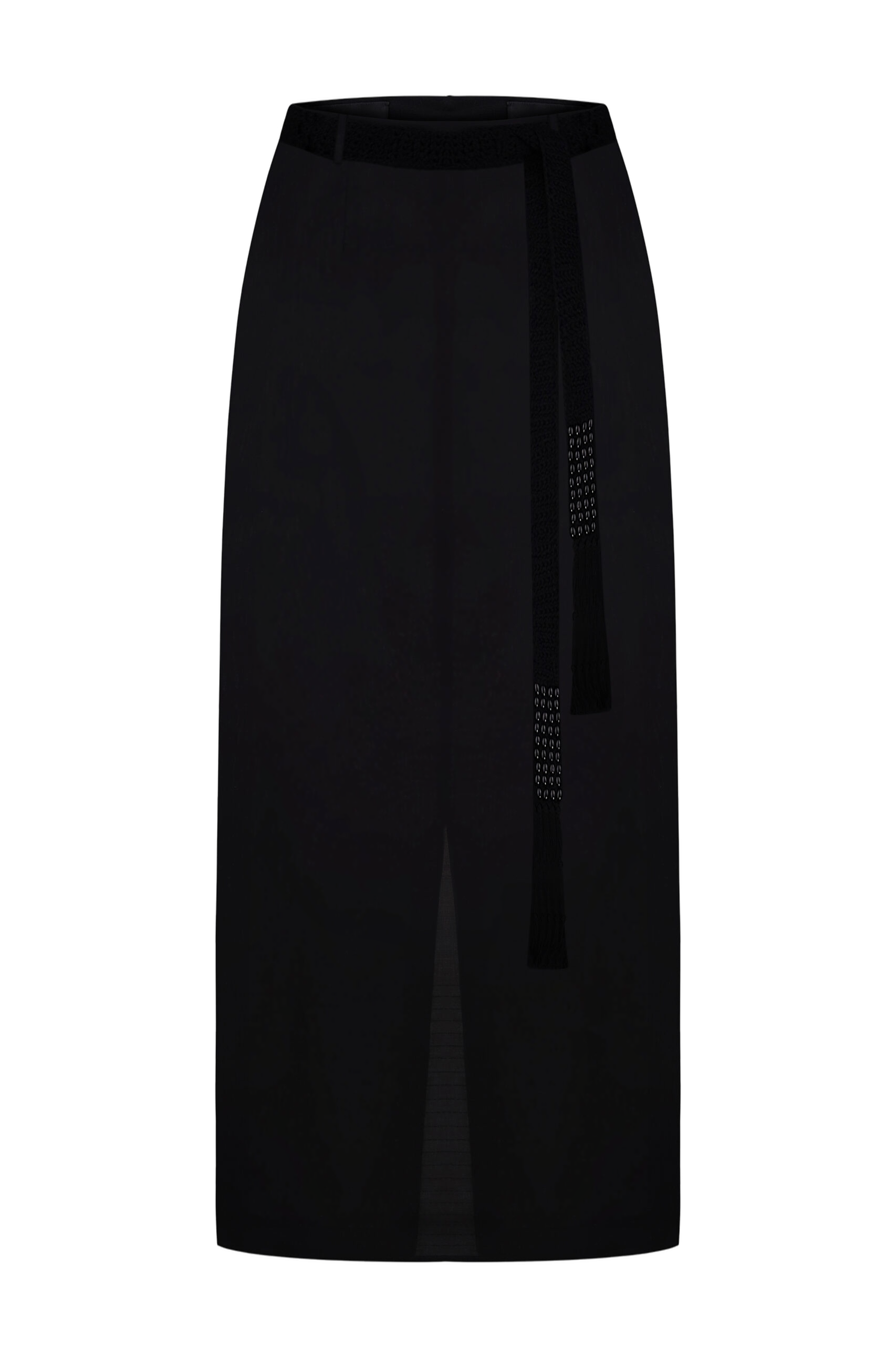 SKIRT WITH A TIED BELT - Black - XS - DELEGAN Clothes - Maxi skirts von DELEGAN Clothes