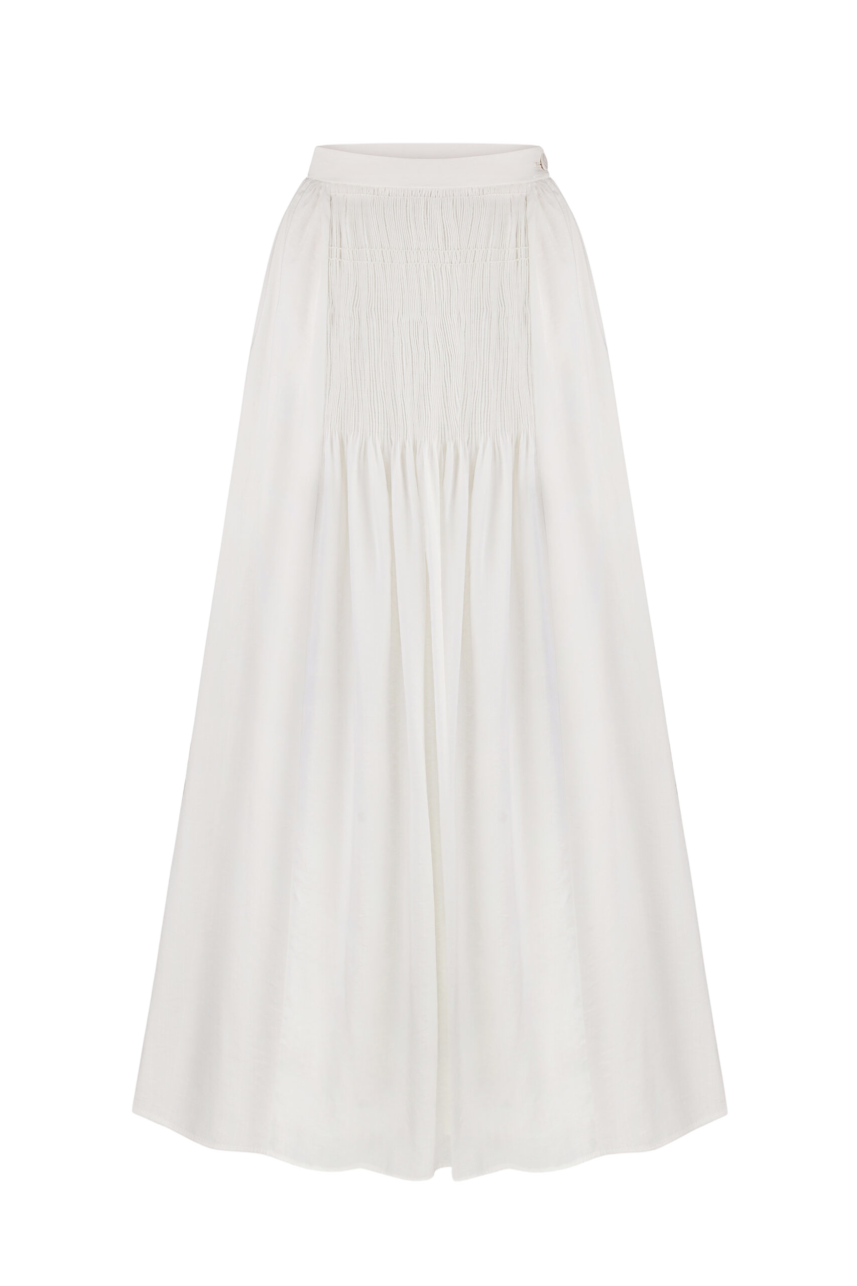 SKIRT WITH HAND-EMBROIDERED TIE - White - M - DELEGAN Clothes - Maxi skirts SKIRT WITH HAND-EMBROIDERED TIE - White - M - DELEGAN Clothes - Maxi skirts von DELEGAN Clothes