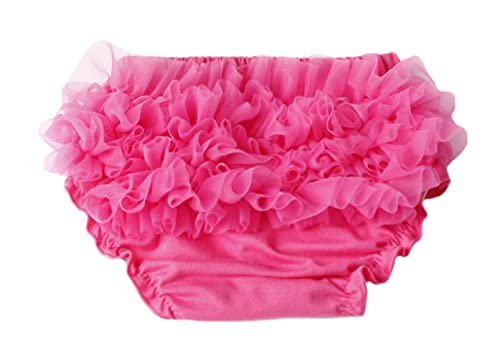 DELEY Baby Mädchen Solide Lace Kleid Rüsche Hose Pumphose Windel Decken Hot Pink L von DELEY