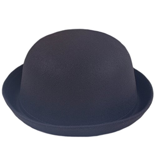 DELEY Damen Mädchen Filz Hut Wolle Hipster Retro Billycock Derby Bowler Mütze Hats Schwarz von DELEY