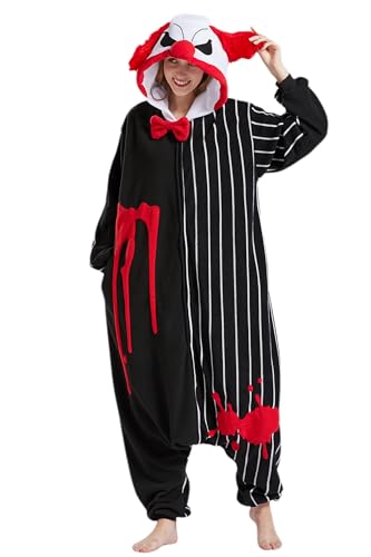 DELEY Erwachsene Tier Clown Strampler, Männer und Frauen Tier Cosplay Kostüm Halloween Pyjamas, Einteilige Unisex Homewear Nachtwäsche von DELEY