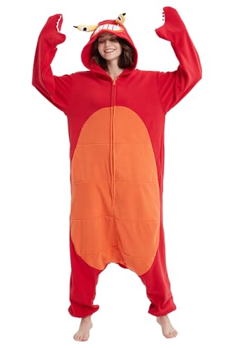 DELEY Erwachsene Tier Fiedler Krabbe Strampler, Männer und Frauen Tier Cosplay Kostüm Halloween Pyjamas, Einteilige Unisex Homewear Nachtwäsche von DELEY