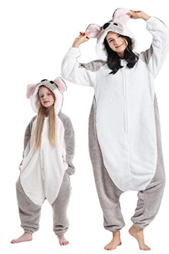 DELEY Unisex Erwachsene Koala Strampelanzug Pyjamas, Flanell Tier Einteiliges Kostüm Nachtwäsche Halloween Cosplay Homewear von DELEY