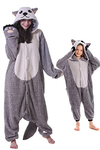 DELEY Unisex Erwachsene Otter Onesie Pyjamas, Flanell Tier Einteiliges Kostüm Nachtwäsche Halloween Cosplay Homewear von DELEY