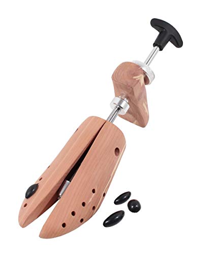 Zedernholz Schuhdehner 1 Stück Gr. L 40-42 Damen, Schuhweiter, Schuhstrecker mit 2-Wege Mechanik aus Metall gegen Druckstellen von DELFA