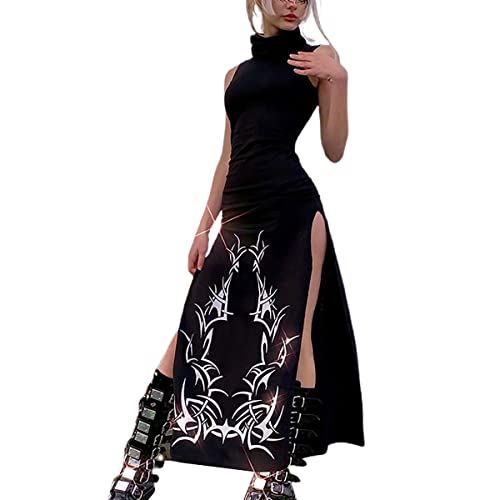 Damen Cheongsam Kleid Lang Chinesisch Modern Qipao Elvet Kurz/Langarm Split Cheongsam Orientalischer Stil Qipao Kleid, #1 Orchid Black, Medium von DELIMALI