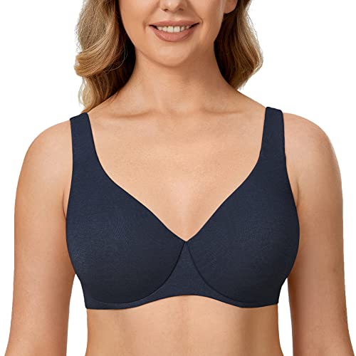 DELIMIRA AISILIN Damen Minimizer BH mit Bügel ohne Polster Vollschalen Große Größen Unterwäsche Saphir Heather 75D von DELIMIRA