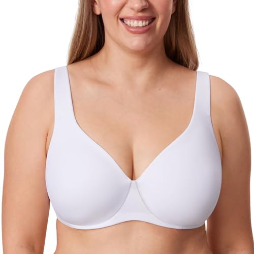DELIMIRA AISILIN Damen Minimizer BH mit Bügel ohne Polster Vollschalen Große Größen Unterwäsche Weiss 100G von DELIMIRA