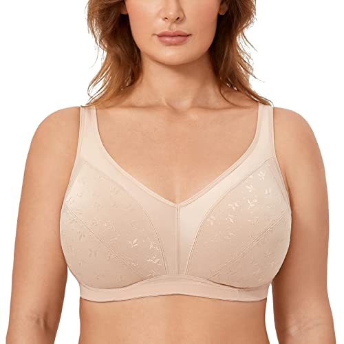 DELIMIRA Damen BH Große Größen ohne Bügel Vollschalen ohne Einlagen Komfort Beige 95E von DELIMIRA