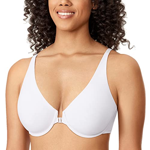 DELIMIRA Damen BH mit Vorderverschluss Nahtlose Bügel ohne Polster Vollschalen Weiss 95C DELIMIRA Damen BH mit Vorderverschluss Nahtlose Bügel ohne Polster Vollschalen Weiss 95C von DELIMIRA