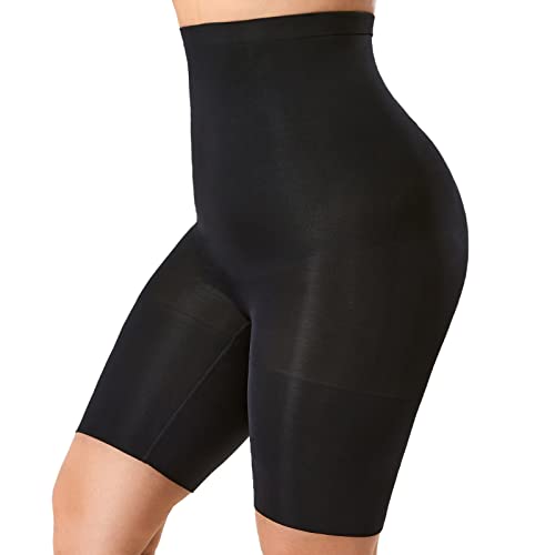 DELIMIRA Damen Miederhose mit Bein Miederpants Hohe Taille Bauch Weg Formender, Schwarz, 50-52 von DELIMIRA