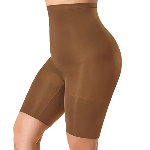 DELIMIRA Damen Miederhose mit Bein Miederpants Hohe Taille Bauch Weg Formender Chipmunk 46-48 von DELIMIRA