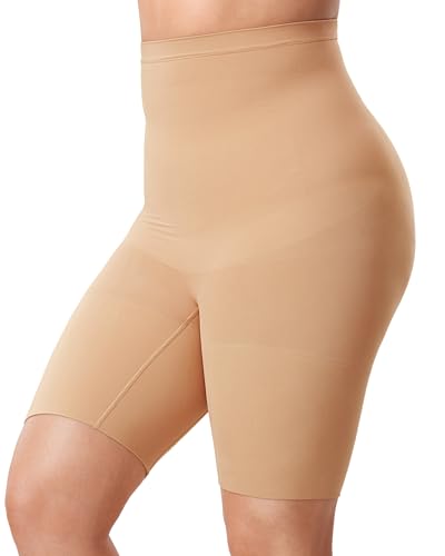 DELIMIRA Damen Miederhose mit Bein Miederpants Hohe Taille Bauch Weg Formender Natürlich 44 von DELIMIRA