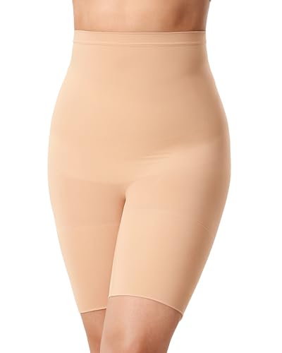 DELIMIRA Damen Miederhose mit Bein Miederpants Hohe Taille Bauch Weg Formender Warmes Beige 38 von DELIMIRA