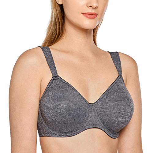 DELIMIRA Damen T-Shirt Minimizer BH mit Bügel Große Größen Ohne Gepolstert Charcoal Heather 80D von DELIMIRA