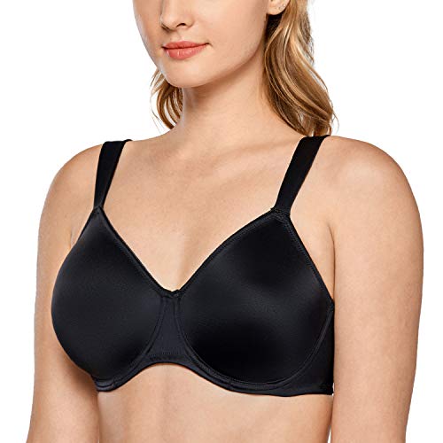 DELIMIRA Damen T-Shirt Minimizer BH mit Bügel Große Größen Ohne Gepolstert Schwarz 100D von DELIMIRA