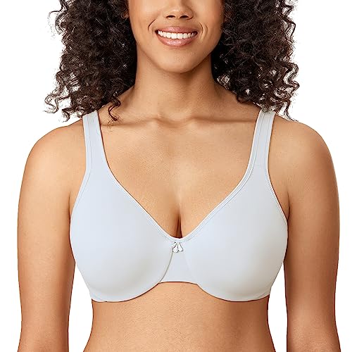 DELIMIRA Damen Minimizer BH mit Bügel Soft Tshirt BH Große Brüste Bequemer Vollschalen Ungepolstert French Grey 85C DELIMIRA Damen Minimizer BH mit Bügel Soft Tshirt BH Große Brüste Bequemer Vollschalen Ungepolstert French Grey 85C von DELIMIRA