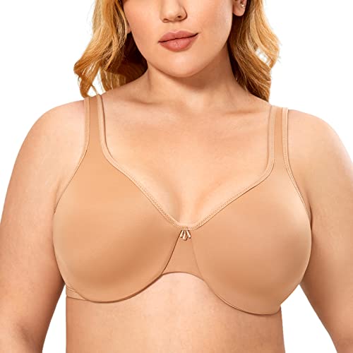 DELIMIRA Damen Minimizer BH mit Bügel Comfy Tshirt BHS Große Brüste Bequem Ungefüttert Glühen 90D von DELIMIRA