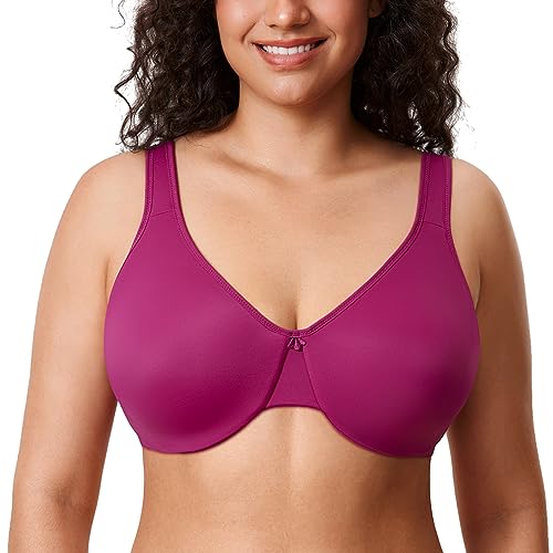 DELIMIRA Damen Minimizer BH - Volle-Cup mit Bügel Große Größen Klassischer BH Magenta Violett 75F von DELIMIRA